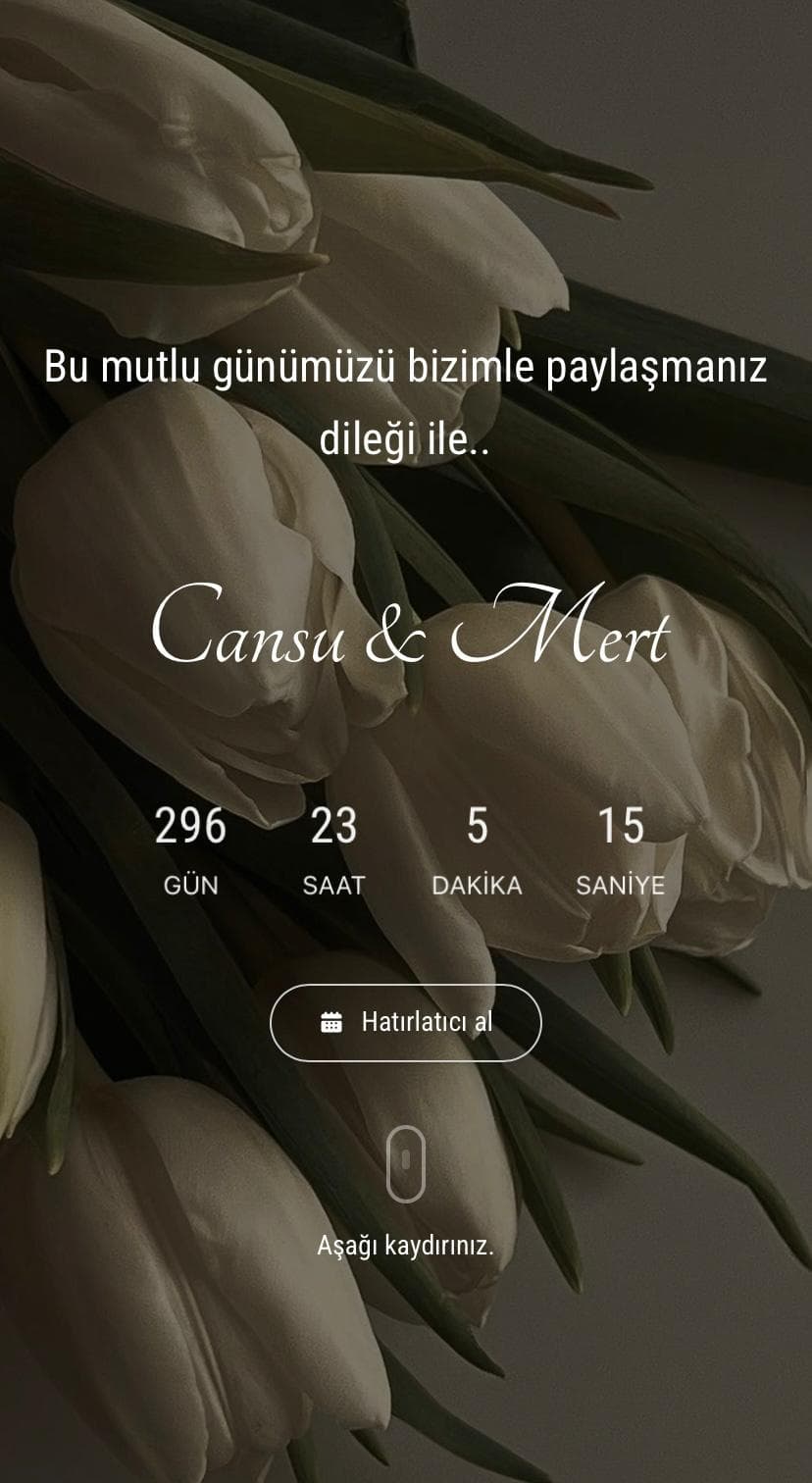 Klasik Şık Tema dijital davetiye şablonu