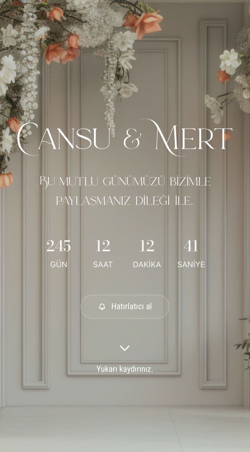 Klasik Asil Tema dijital davetiye şablonu
