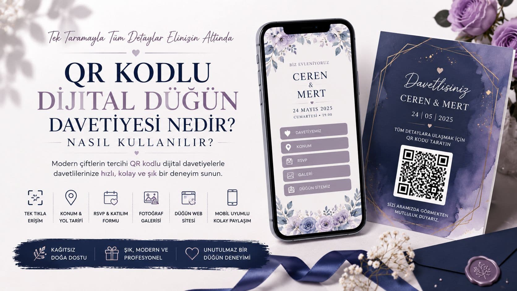 QR kodlu dijital düğün davetiyesi rehberi