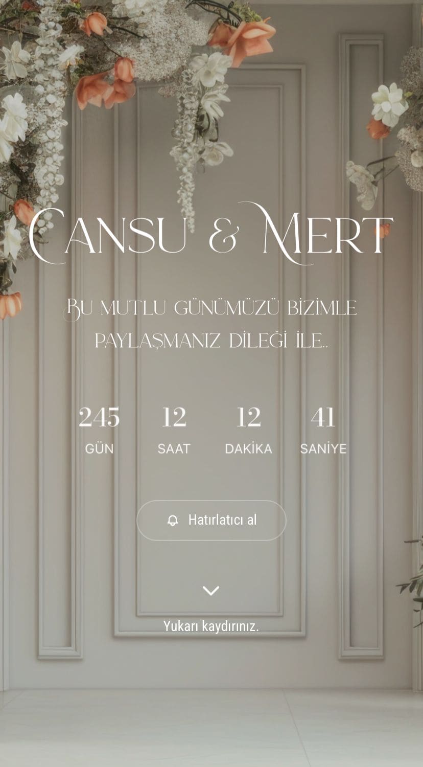 Klasik Asil Tema dijital kına davetiyesi modeli