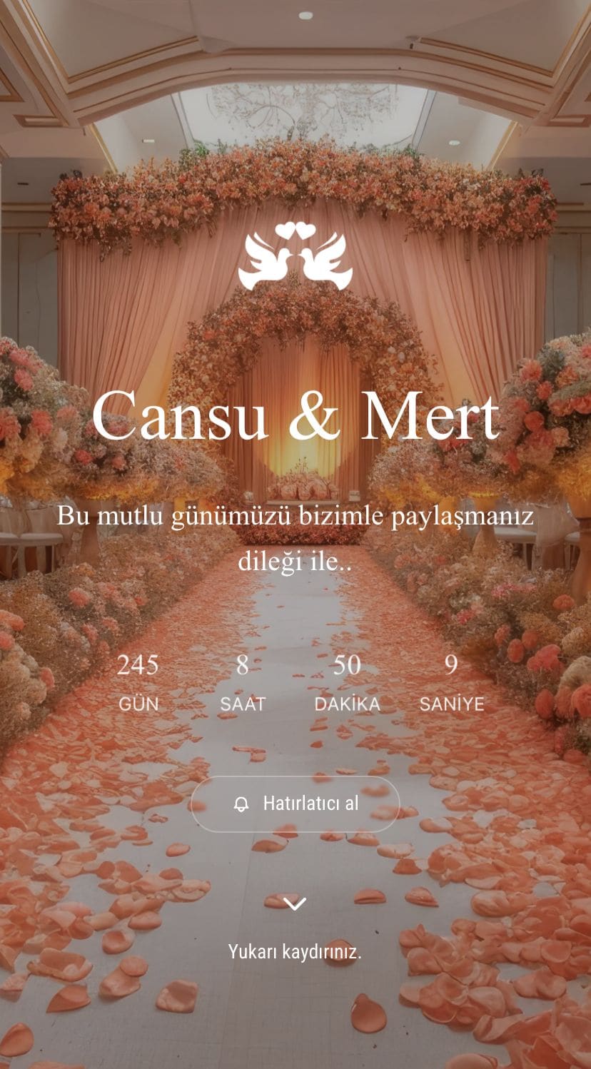 Zarif Klasik Tema dijital kına davetiyesi modeli