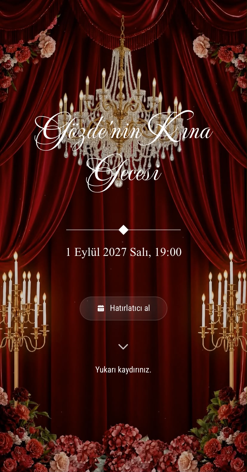 Bordo Kadife Tema WhatsApp nikâh davetiyesi kapağı